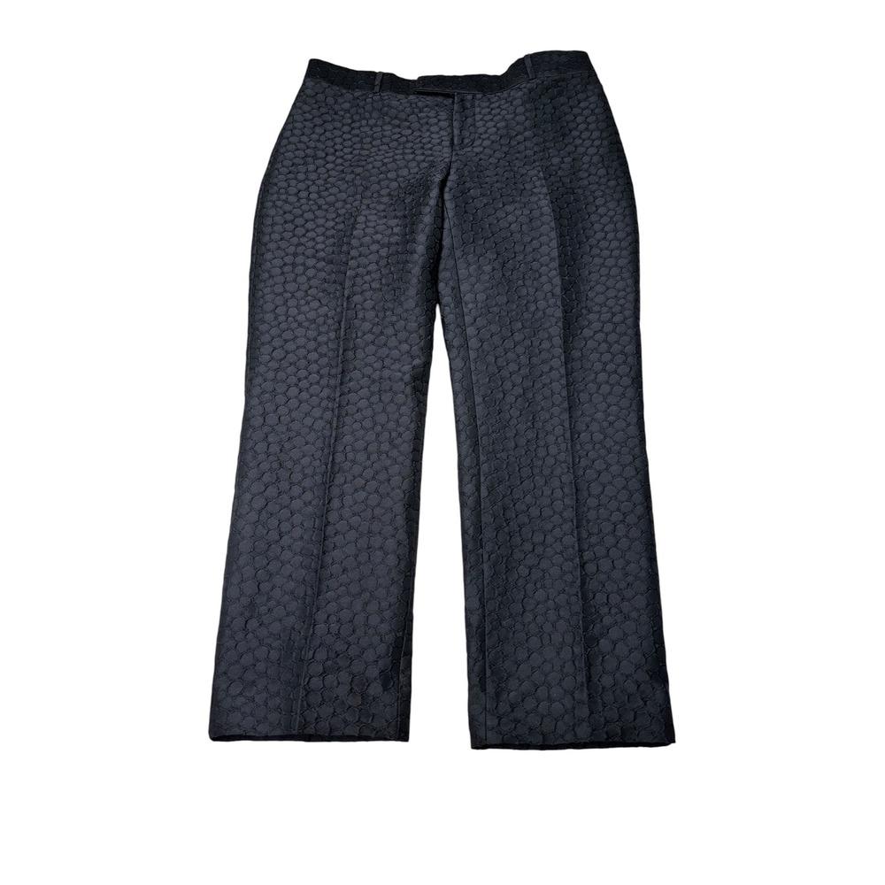 NWT Banana Republic Black Textured Circle Matelasse Crop Pants Womens 6 W32 L26